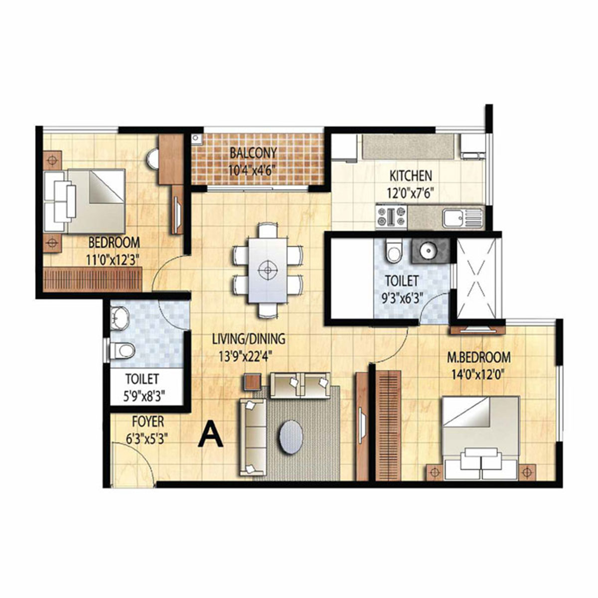 Prestige Falcon City Floor Plan